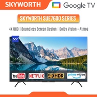 Skyworth SUE7600, Android Tv, Smart TV  Infinity Screen UHD TV |  DVB-T2 | 4K G00gle TV | USB x 2 And with 2 Years SKYWORTH Malaysia Warranty  ( Installation service )