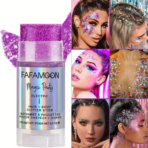 Body Glitter Stick, Singer Music Rave Festival, Rotating Mermaid Face Glitter Stick, Holographic Gli