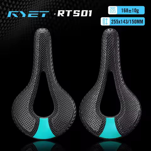 2025 RYET 3D Printed Carbon Bike Saddle 168g 7x9mm Carbon Rails 255x143/150mm For MTB Gravel Road Bi
