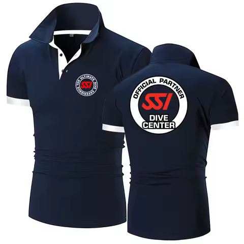2022 Scuba Diving Dive SSI Men's New Hot Sale Cotton Polos Shirts Shorts Sleeve Summer Streetwear Ca