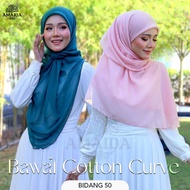 Tudung Raya Bawal Curve Bidang 50 Cotton Voile/ mudah bentuk/awning on point/kain sejuk/tudung Raya/tudung borong