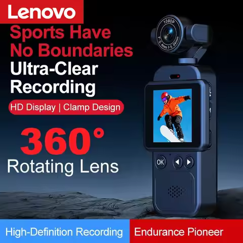 Lenovo Pocket Action Camera 4K Ultra HD 360° Handheld Chest Mount Action Recorder Camera Anti Shake 