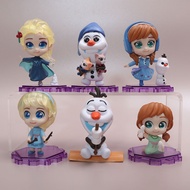 6Pcs 8.5cm Frozen Toys Cosbi Elsa Olaf Anna Anime Room Decoration Kawaii Christmas Gift Toys