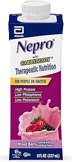 Nepro Nutrition Shake for People on Dialysis, with 19 Grams of Protein, 420 Calories, Mixed Berry, 8 fl oz, 24 Count