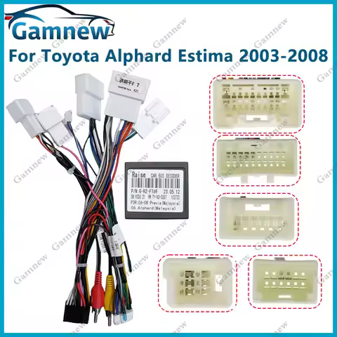 Car 16pin Wiring Harness Adapter Canbus Box Decoder Android Radio Power Cable For Toyota Alphard Est