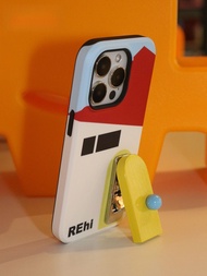 เคสโทรศัพท์แบบหมุนได้สองในหนึ่งพร้อมประตูไม้ รุ่น iPhone 14 pro Max ของ REhi ป้องกันรอยขีดข่วนและตกห