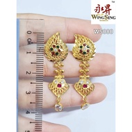 Wing Sing 916 Gold Earrings / Subang Indian Design  Emas 916 (WS080)