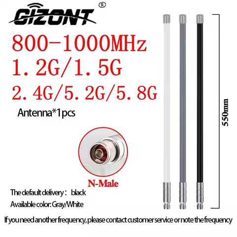 800-1000MHz 1.2G 1.5G 2.4G 5.2G 5.8GHz omnidirectional fiberglass antenna N Male High power For UAV 