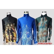 KEMEJA BATIK EKSLUSIF LELAKI LENGAN PANJANG SATIN / BAJU BATIK S SEHINGGA 3XL