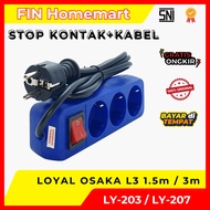 Loyal Osaka 3-Pin Socket with 1.5M Cable SNI Osaka Brass Terminal3m LY-203 LY-207