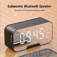 LED Mirror/Digital Alarm/Clock/ Wireless Bluetooth 5.0 Subwoofer Speaker MP3 FM Radio Multifunctional Bedroom