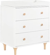 Babyletto Lolly 3-Drawer Changer Dresser with Removable Changing Tray in White / Natural