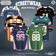 UNIQUE NATION STREETWEAR JERSEY DESIGN NUMBERIC PRINTED 100-3XL BAJU ROUND-NECK KASUAL SIMPLE KAIN J