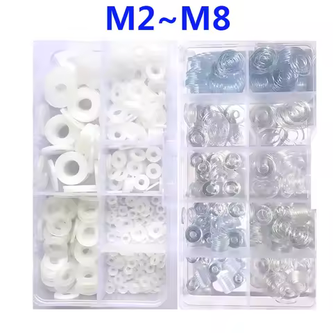 PVC Nylon Washer Set M2 M2.5 M3 M4 M5 M6 M8 Red Steel Paper Plastic Flat Washer Transparent Spacer I