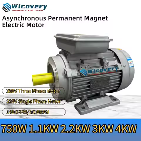 Low Noise 1KW 2KW 3KW 220V 1Phase &380V 3Phase Asynchronous Motor 50Hz 2800RPM 1400RPM Aluminum Shel