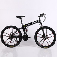 24 and 26inch folding mountain bike 10 knife wheel folding mountain bicycle 21/24/27/30 speed Two-disc brake bicycle