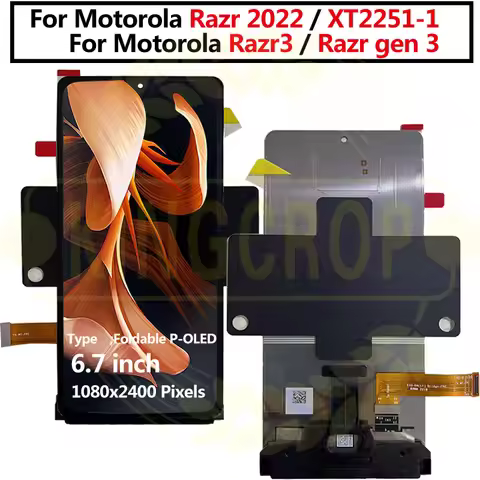 6.7"Original For Moto Razr 2022 LCD XT2251-1 Display+Touch Screen Digitizer For Motorola Razr gen 3 