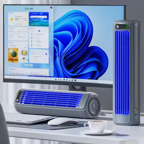 Portable Tower Fan 3 Speeds Cooling Fan Quiet Personal Fan Rechargeable Desktop Fan for Bedroom Livi