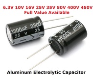 5PCS Aluminum Electrolytic Capacitor 6.3V 1000UF 10V 1500UF 16V 2200UF 25V 3300UF 35V 50V 400V 4700UF 680UF 35V 1UF 2.2UF 3.3UF