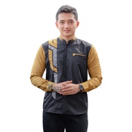 HITAM Koko Shirt For Adult Men Long Sleeve Combination Of Turmeric Black Batik