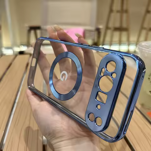 For Google Pixel 7A 8 8Pro 8A Case Transparent Electroplating Magnetic Wireless Charging For Magsafe