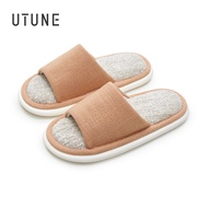 UTUNE รองเท้าแตะผ้าลินินผู้หญิงรองเท้าบ้านในร่มผ้าฝ้ายระบายอากาศด้านบนนุ่มและลื่น