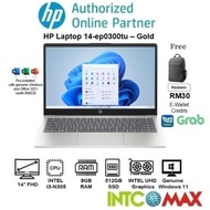 HP Laptop 14-ep0300tu Gold - ( INTEL i3-N305 / 8GB / 512GB SSD / 14" FHD / Win11 / H&S )