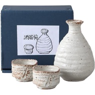 Ale-net Sake set, tokuri (sake bottle), sake bottle cap set, hot sake, cold sake, 9cm dia. x 13cm h., rust shino, handmade style, porcelain, Minoyaki