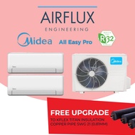 AIRCON - MIDEA SYSTEM 2 ALL EASY PRO - NEW R32(INCLUDED FREE UPGRADED MATERIALS)