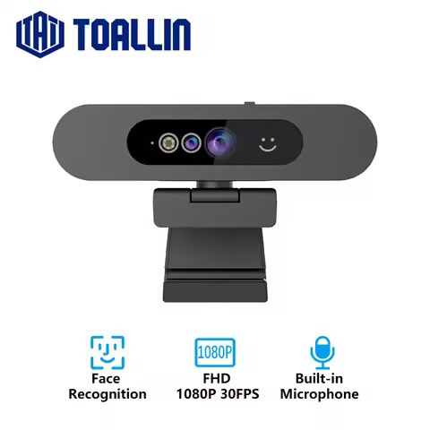 Camera 1080P Webcam TOALLIN 1080P Webcam Windows Hello Facial Recognition Login PC Camera, with Micr