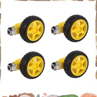 4PCS DC Electric Motor + Plastic TT Motor Tire Wheel Dual Shaft Gear Motor TT   for  Smart Car