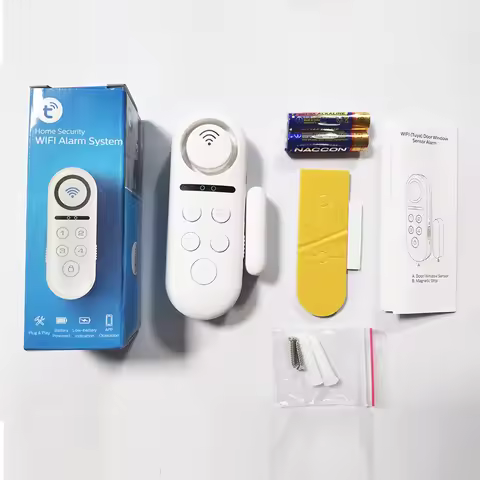 Tuya WiFi Door Sensor Build-in buzzle wireless Magnetic window detector Magnet switch open alarm sma