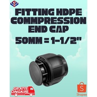 HDPE Compression 1-1 End Cap Fitting 2" Inch 50mm HDPE Compression Pipe Cap/