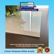 5pcs - 2.5mm THICKNESS DIY WHITE ACRYLIC SHEET (SIZE - 150mm x 150mm)