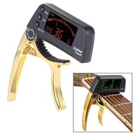TCapo20 Multifunctional Aluminum Alloy 2-in-1 Guitar Capo Tuner with LCD Screen for Normal Acoustic Folk Electric Guitar Chromatic Bass