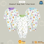 BABYLEON Baby Sleepsuit 0-1 Years Long Sleeve Closed Leg Sleepsuit Baby Jumpsuit Lace Ruffles Newbor