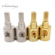 RINABONSINY Car Speaker Wire Terminal, 0GA 4GA 8GA Gold Silver Car Audio Connector, Pure Copper Wire
