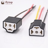 FLYTOP 2Pcs H4 Car Headlight Bulb Lampholder 3-hole Ceramic Wire Wiring Bulb Light Beam Socket Plug 
