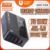 LDNIO Desktop Charger PD 100W Super Fast Charging Desktop Charger Laptop Adapter 150cm Power Cord Ch