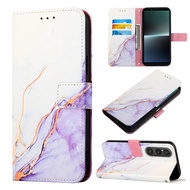 Ready to ship PT003 Marble Pattern Flip Leather Phone Case For Sony Xperia 1 V/Sony Xperia 10 V/Sony