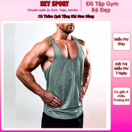 Men's gym tank top, men's gym sports tank top, cool, sweat-absorbent stretch fabric SKY-I10