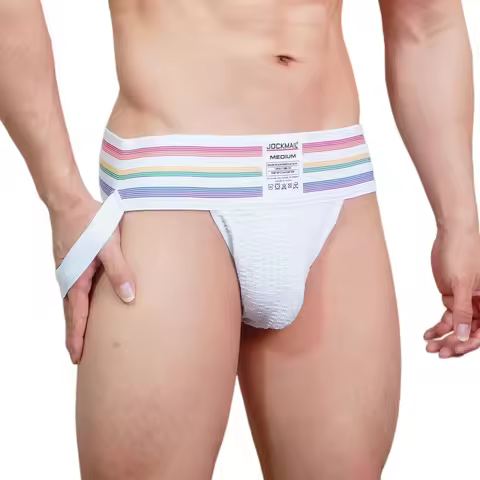 JOCKMAIL Men Athletic Supporters Jockstrap Thongs Mens Underwear Underpants Bikini 3" Elastic Waistb
