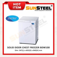 【SUNSTEEL】Snow Solid Door Chest Freezer (Lifting Door) BDW100
