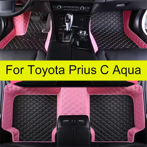 Car Floor Mats For Toyota Prius C Aqua NHP10 2012 2013 2014 2015 2016 2017 2018 2019 Auto Leather Ca