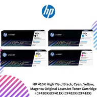HP 410X High Yield Black, Cyan, Yellow, Magenta Original LaserJet Toner Cartridge (CF410X)(CF411X)(C