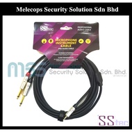 SSTEC 3.5mm Stereo Plug To 2x 6.3mm Mono Plug Y-Cable (Y-362PR-1M/2M/5M)