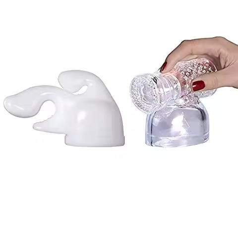 2 Pack Hitachi Massager Attachments Massage Accessories Attachment Accessory Silicone (White+Clear)