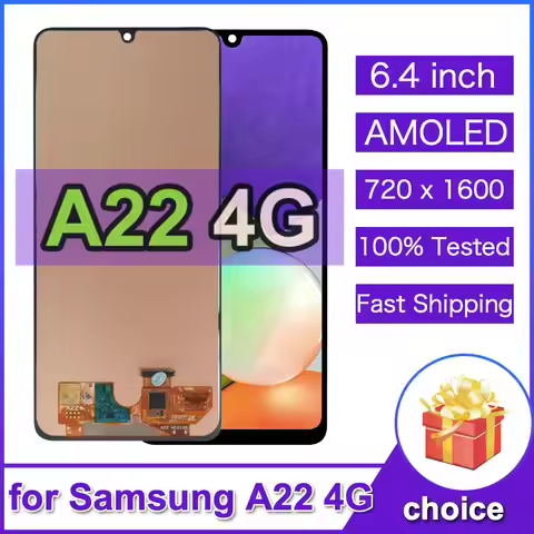 6.4" LCD for Samsung Galaxy A22 4G LCD Display Touch Screen Digitizer for Samsung A22 4G A225 Phone 