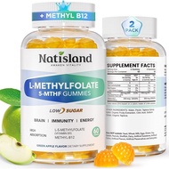Methylfolate Gummies, L-Methylfolate & Methyl B12, Active Folate Supplement, Bioactive Vitamin B9 & 