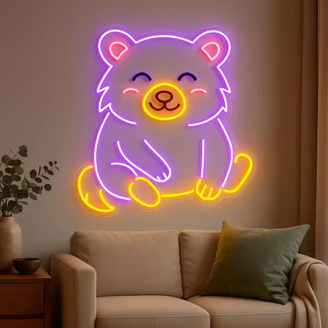 Binturong Neon Sign,Natural Science Neon Sign, Animal Neon Decor,Pet Shop LED Decor,Gift for Kids